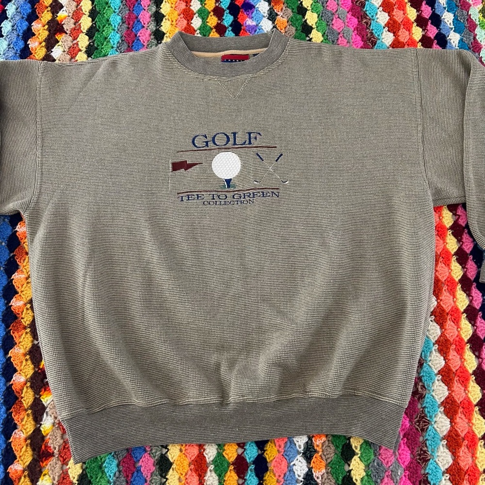 Vintage 90s Golf Tee to Green Collection Crable Sportswear Stripe Crewne…